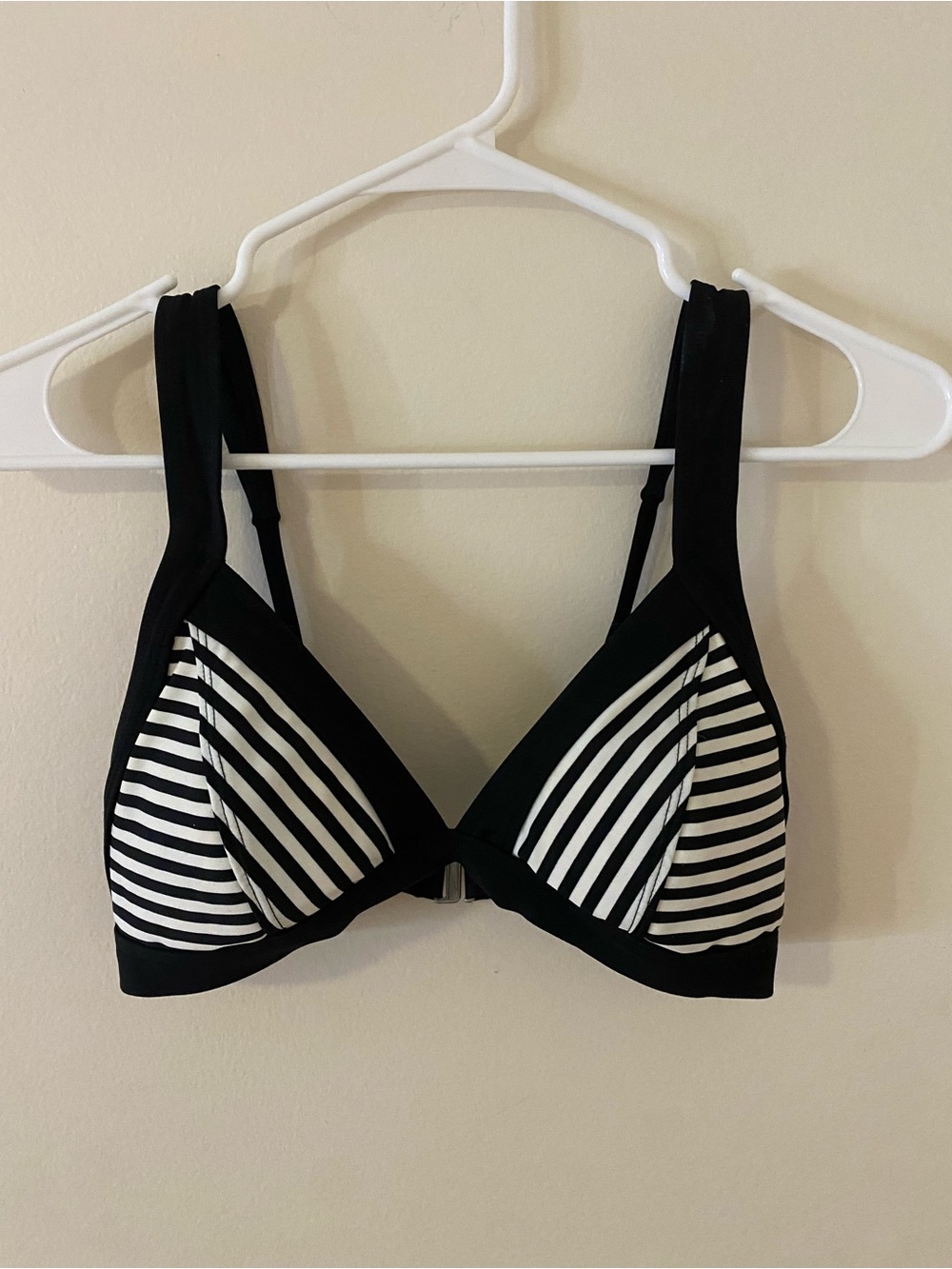 Athleta Black & White Striped Wireless Bikini Bra